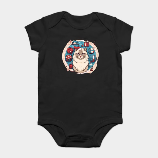 Ragdoll Cat Xmas, Love Cats Baby Bodysuit by logiamerch